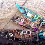 Local people living and working on boats